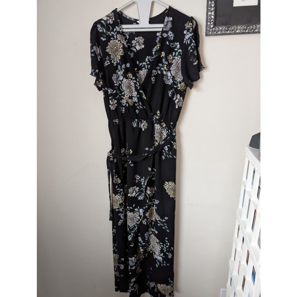 Candie's Black Floral dress L, women's